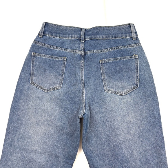 Unbranded Straight leg Women's size L Dark Wash Blue Denim Jeans - Picture 3 of 3